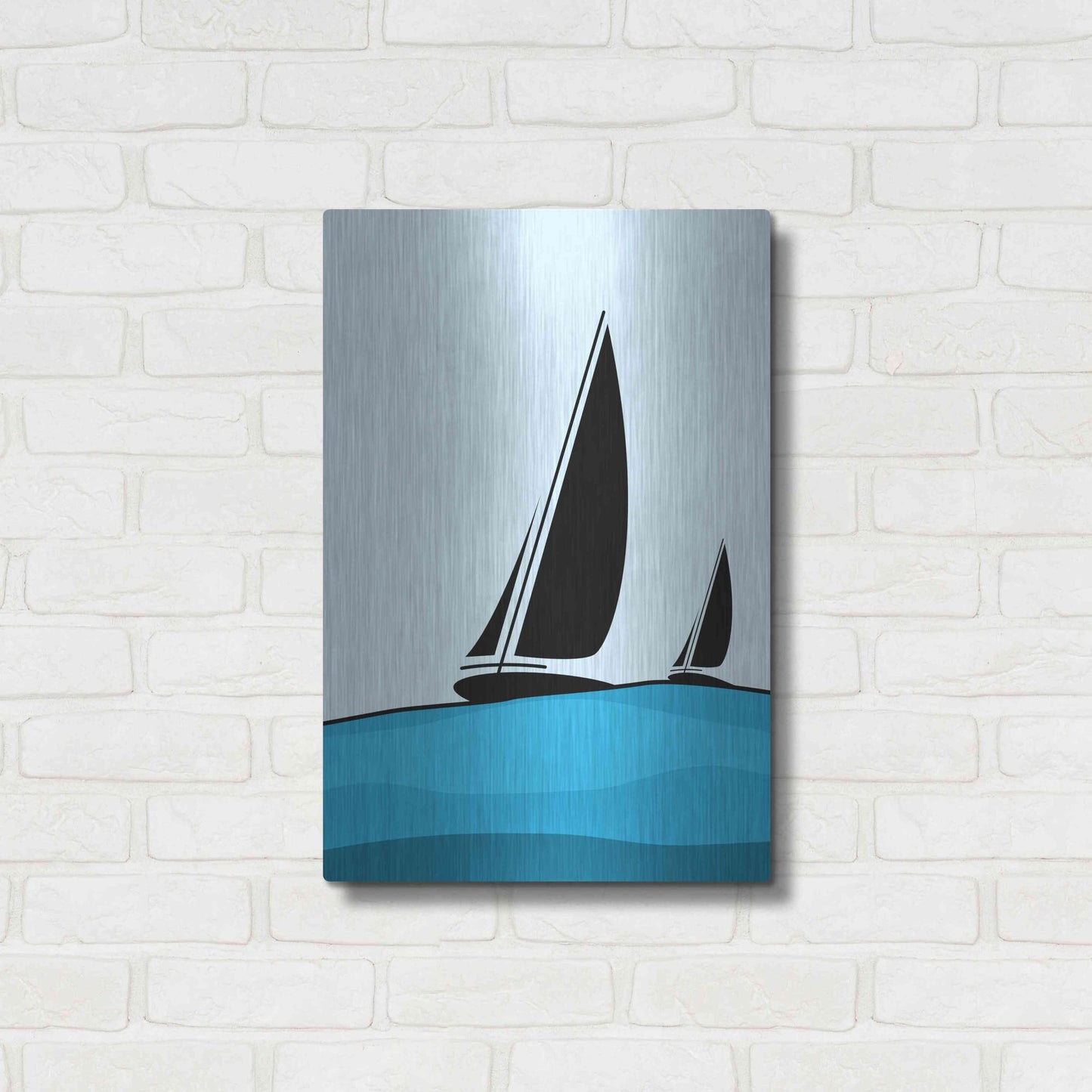 Luxe Metal Art 'Sailing' by Ayse, Metal Wall Art,16x24
