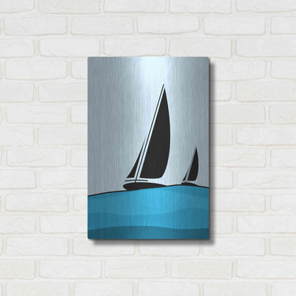 Luxe Metal Art 'Sailing' by Ayse, Metal Wall Art,16x24