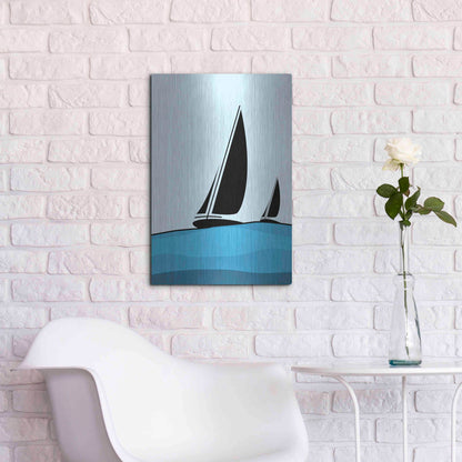 Luxe Metal Art 'Sailing' by Ayse, Metal Wall Art,16x24
