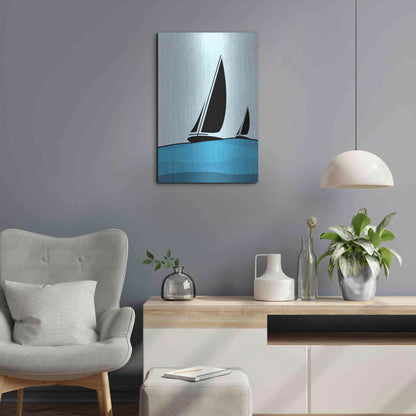 Luxe Metal Art 'Sailing' by Ayse, Metal Wall Art,16x24