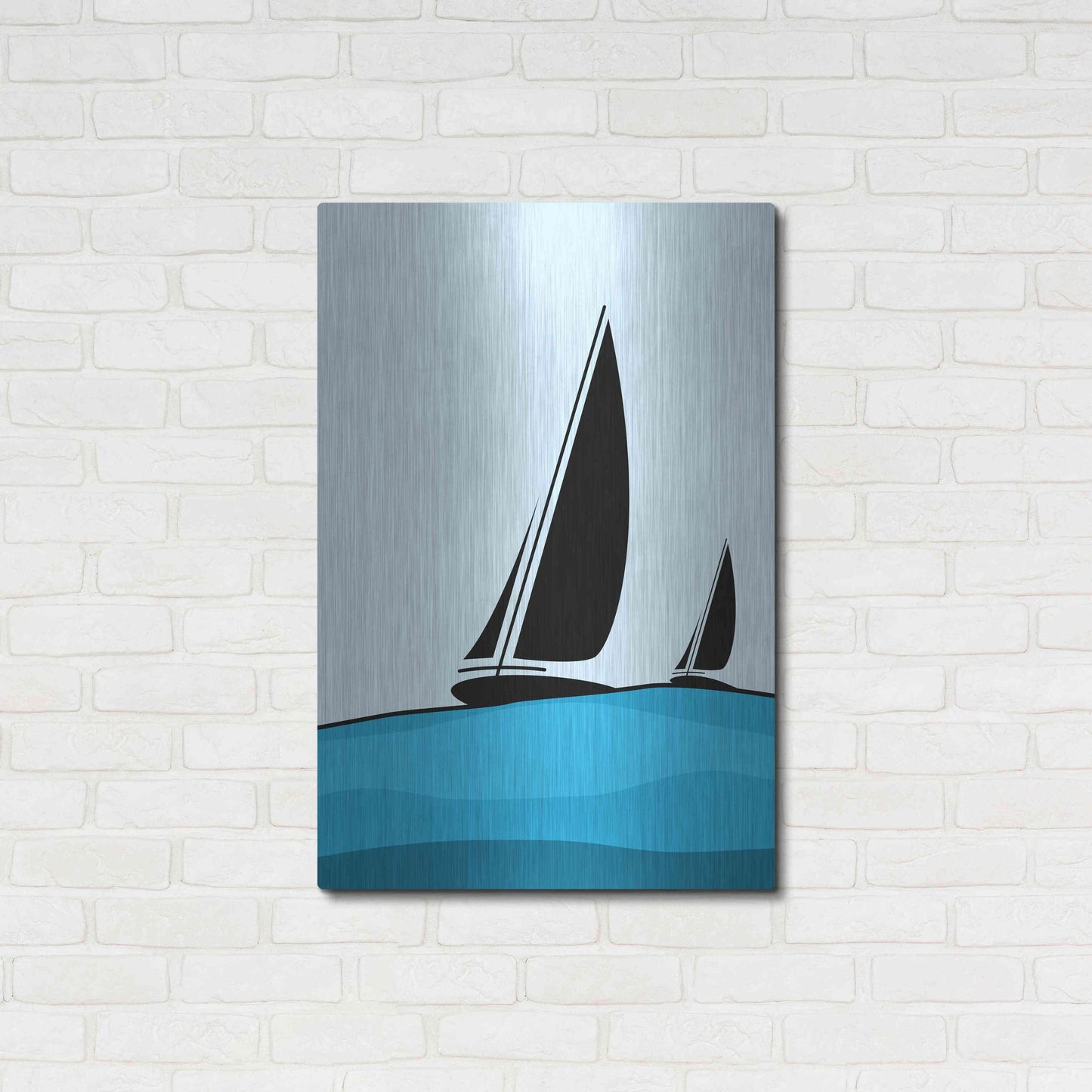 Luxe Metal Art 'Sailing' by Ayse, Metal Wall Art,24x36