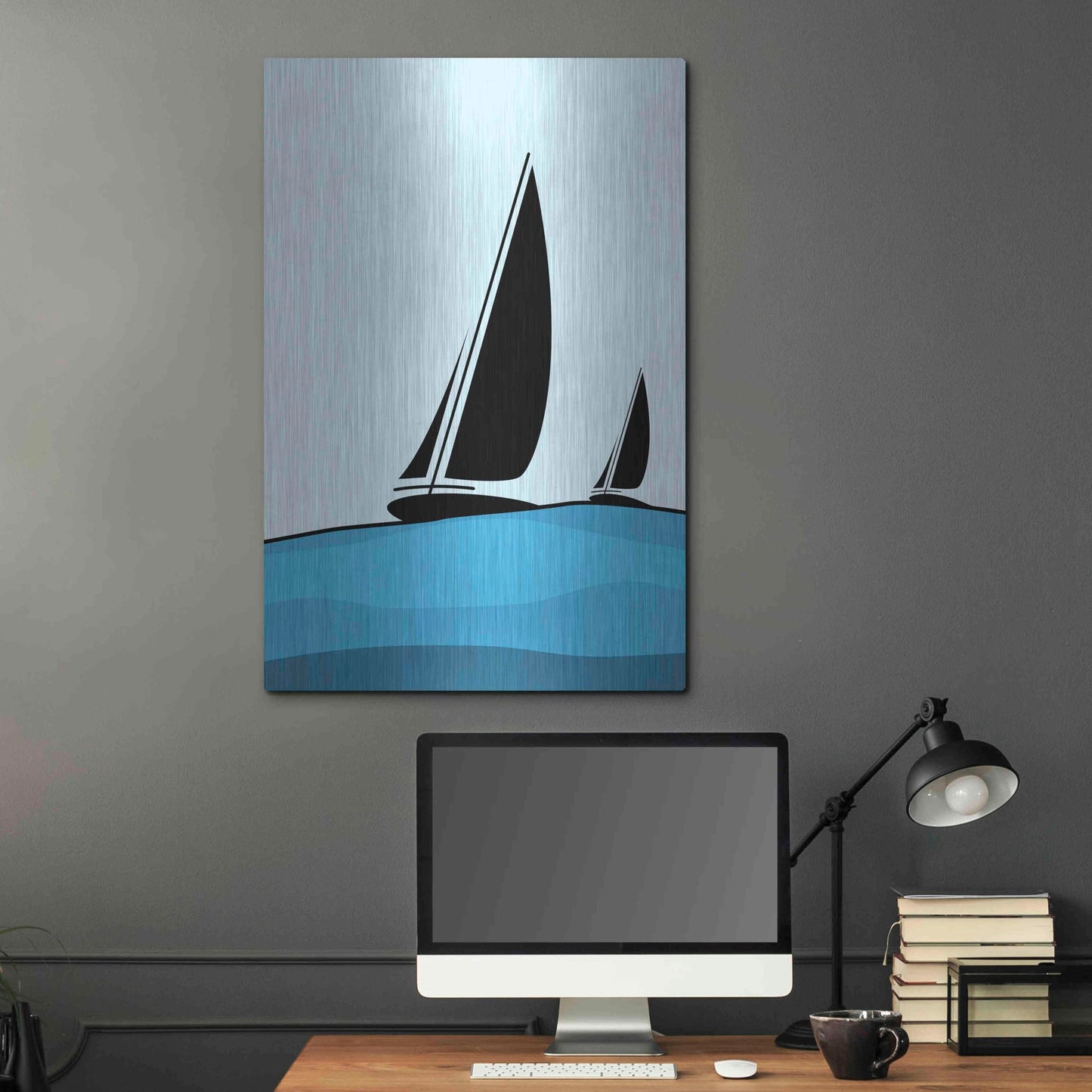 Luxe Metal Art 'Sailing' by Ayse, Metal Wall Art,24x36