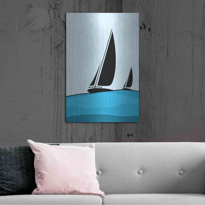 Luxe Metal Art 'Sailing' by Ayse, Metal Wall Art,24x36