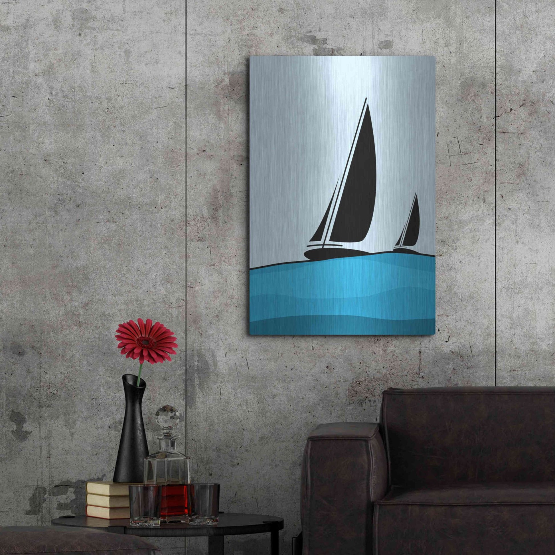 Luxe Metal Art 'Sailing' by Ayse, Metal Wall Art,24x36