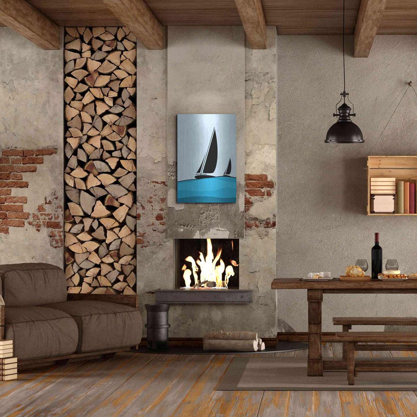 Luxe Metal Art 'Sailing' by Ayse, Metal Wall Art,24x36