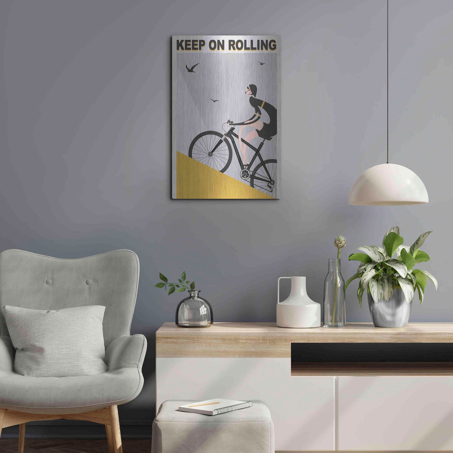 Luxe Metal Art 'Keel On Rolling' by Ayse, Metal Wall Art,16x24