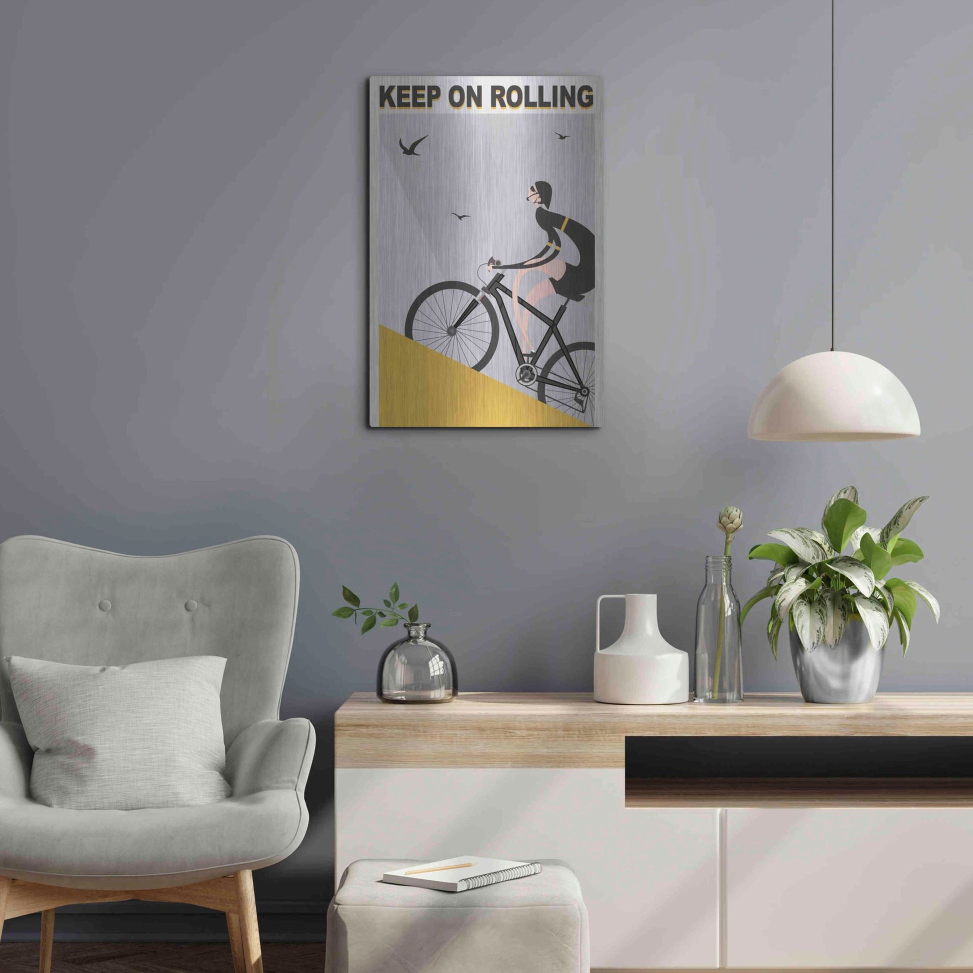 Luxe Metal Art 'Keel On Rolling' by Ayse, Metal Wall Art,16x24