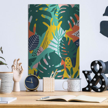 Luxe Metal Art 'Tropical Leaves One' by Ayse, Metal Wall Art,12x16