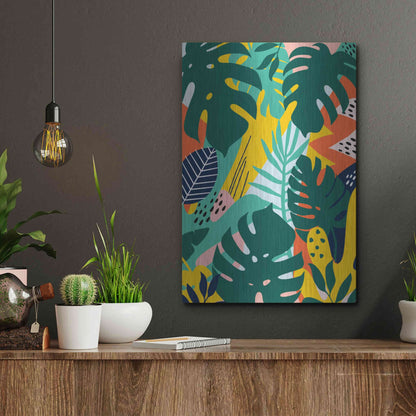 Luxe Metal Art 'Tropical Leaves One' by Ayse, Metal Wall Art,12x16