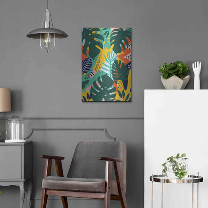 Luxe Metal Art 'Tropical Leaves One' by Ayse, Metal Wall Art,16x24