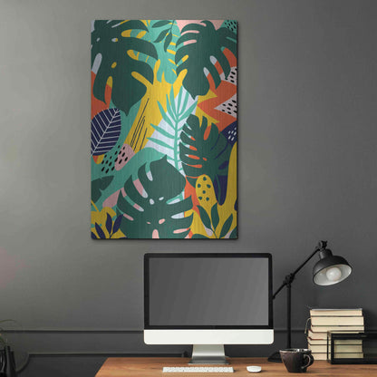 Luxe Metal Art 'Tropical Leaves One' by Ayse, Metal Wall Art,24x36