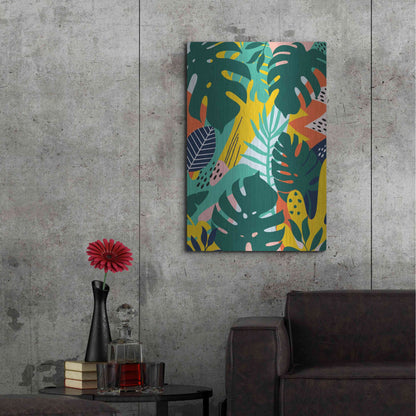 Luxe Metal Art 'Tropical Leaves One' by Ayse, Metal Wall Art,24x36