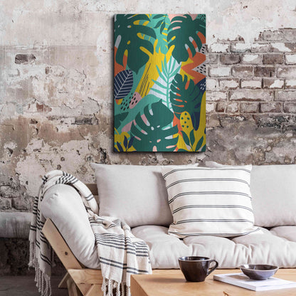 Luxe Metal Art 'Tropical Leaves One' by Ayse, Metal Wall Art,24x36