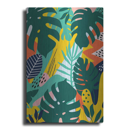 Luxe Metal Art 'Tropical Leaves One' by Ayse, Metal Wall Art