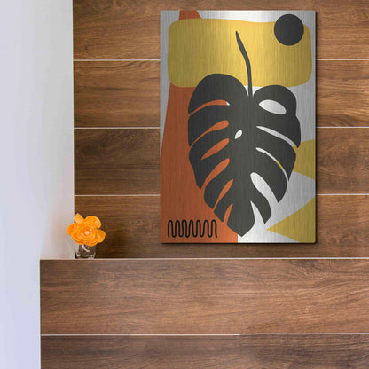 Luxe Metal Art 'Tropical Leaves Two' by Ayse, Metal Wall Art,12x16