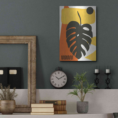 Luxe Metal Art 'Tropical Leaves Two' by Ayse, Metal Wall Art,12x16