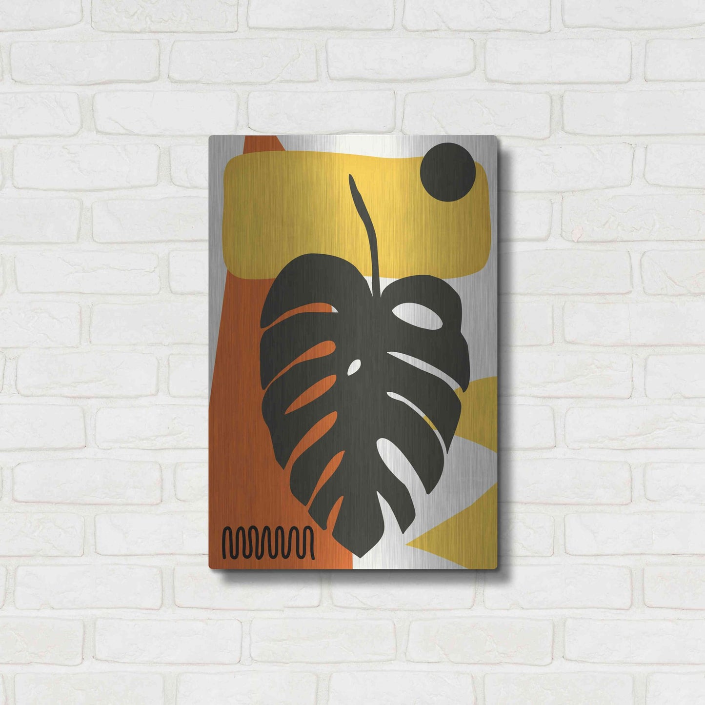 Luxe Metal Art 'Tropical Leaves Two' by Ayse, Metal Wall Art,16x24