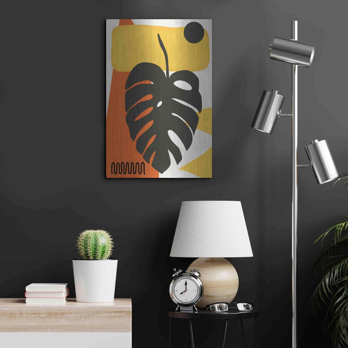 Luxe Metal Art 'Tropical Leaves Two' by Ayse, Metal Wall Art,16x24