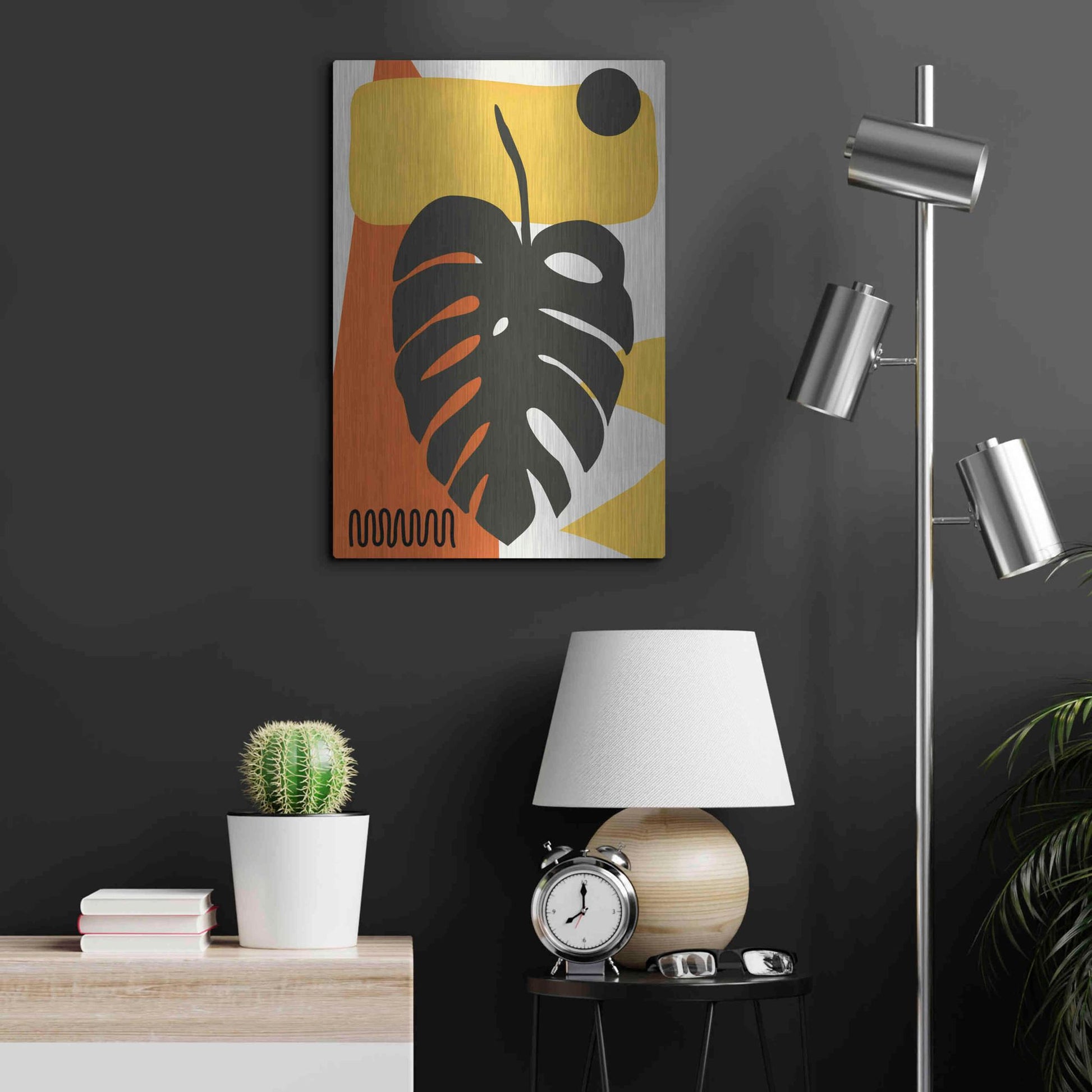 Luxe Metal Art 'Tropical Leaves Two' by Ayse, Metal Wall Art,16x24