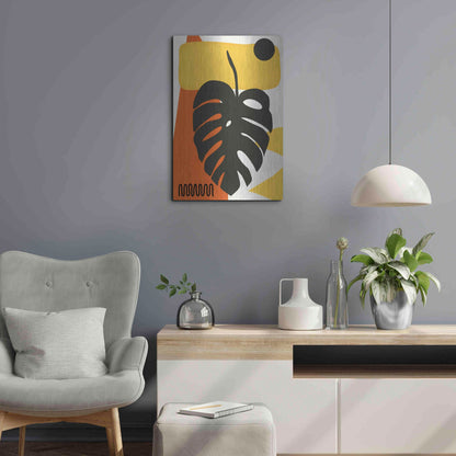 Luxe Metal Art 'Tropical Leaves Two' by Ayse, Metal Wall Art,16x24