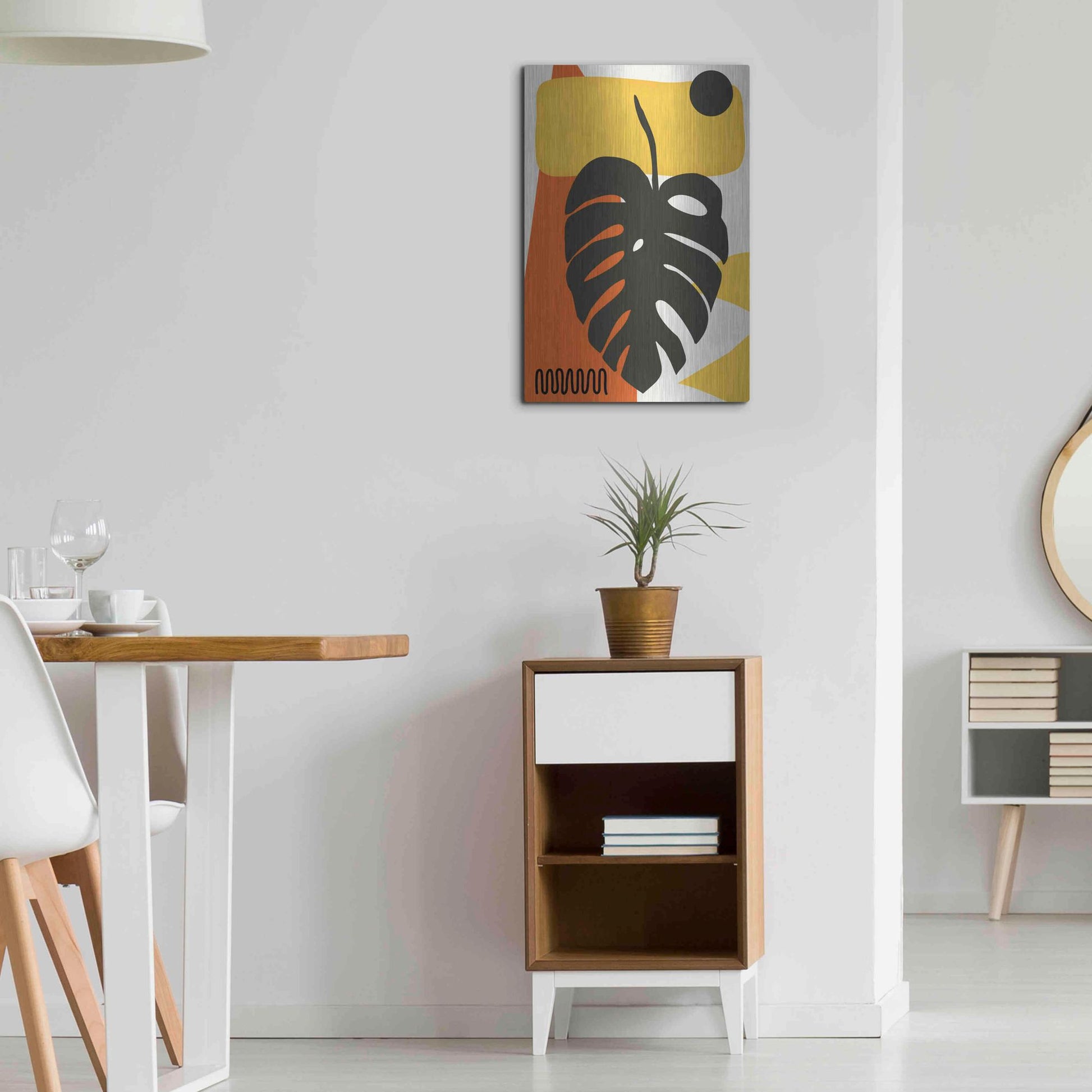 Luxe Metal Art 'Tropical Leaves Two' by Ayse, Metal Wall Art,16x24