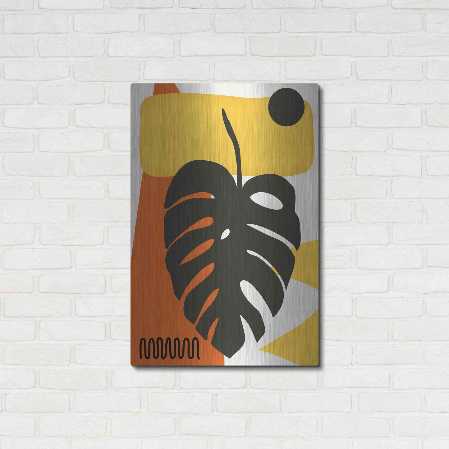 Luxe Metal Art 'Tropical Leaves Two' by Ayse, Metal Wall Art,24x36