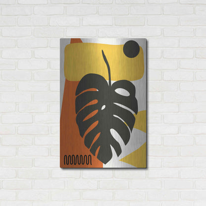 Luxe Metal Art 'Tropical Leaves Two' by Ayse, Metal Wall Art,24x36