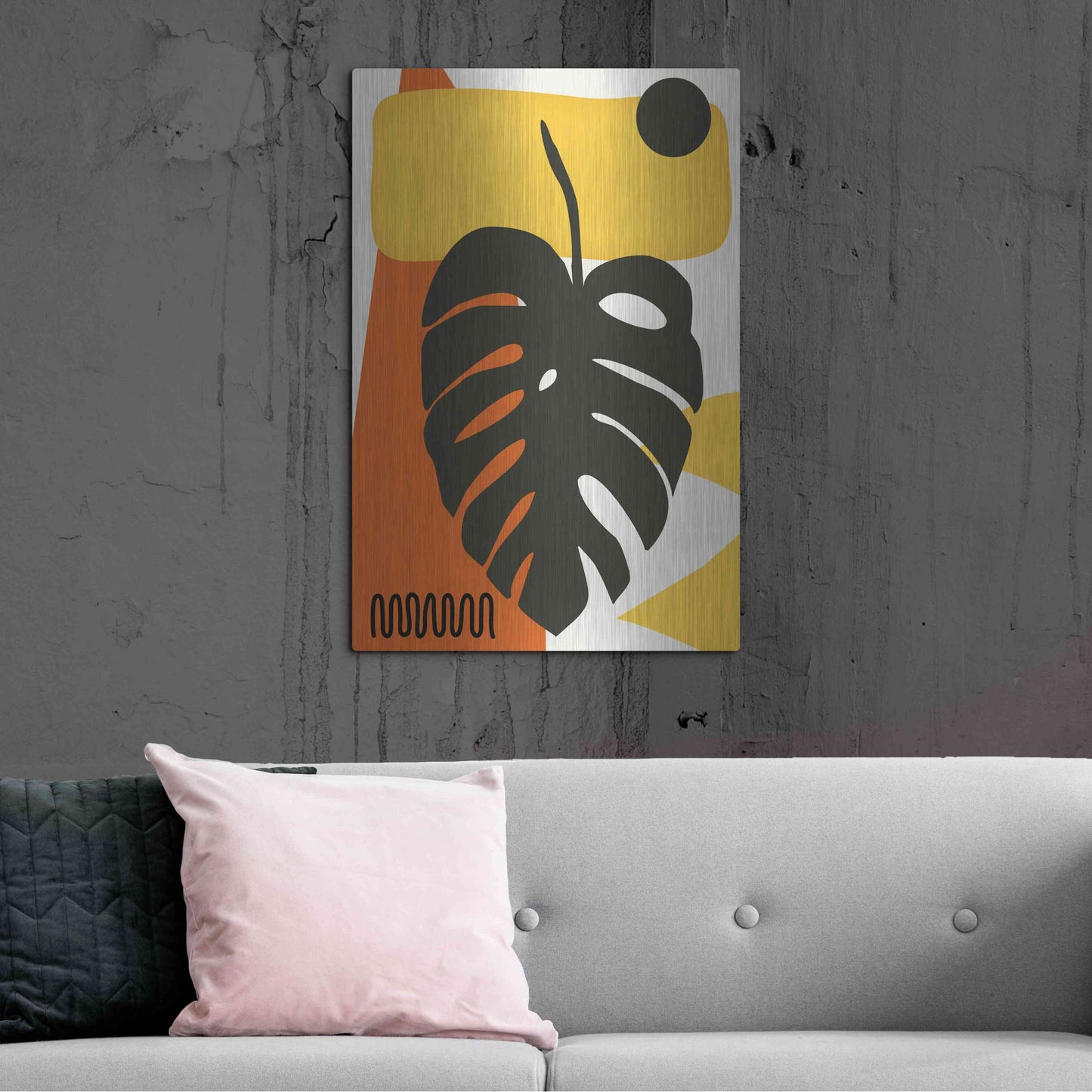 Luxe Metal Art 'Tropical Leaves Two' by Ayse, Metal Wall Art,24x36