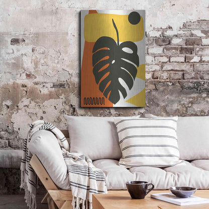 Luxe Metal Art 'Tropical Leaves Two' by Ayse, Metal Wall Art,24x36