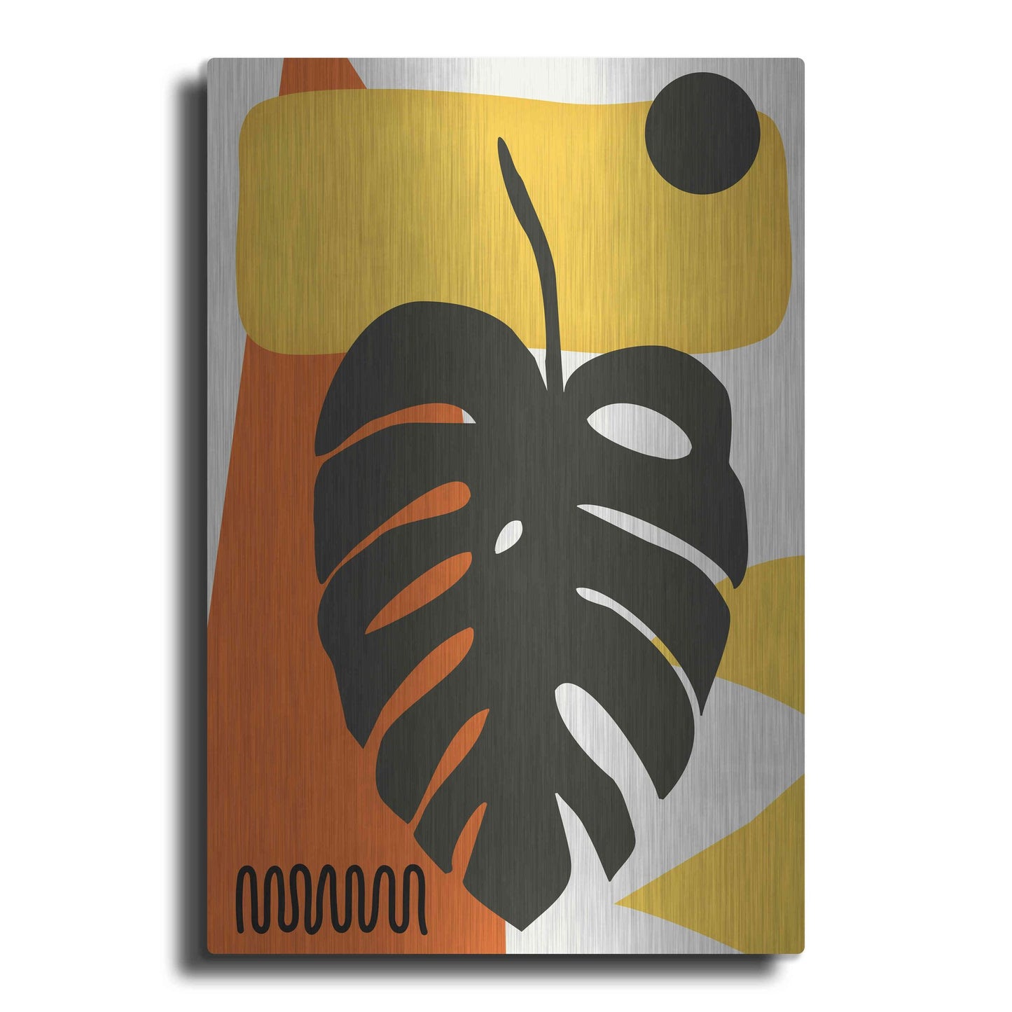 Luxe Metal Art 'Tropical Leaves Two' by Ayse, Metal Wall Art