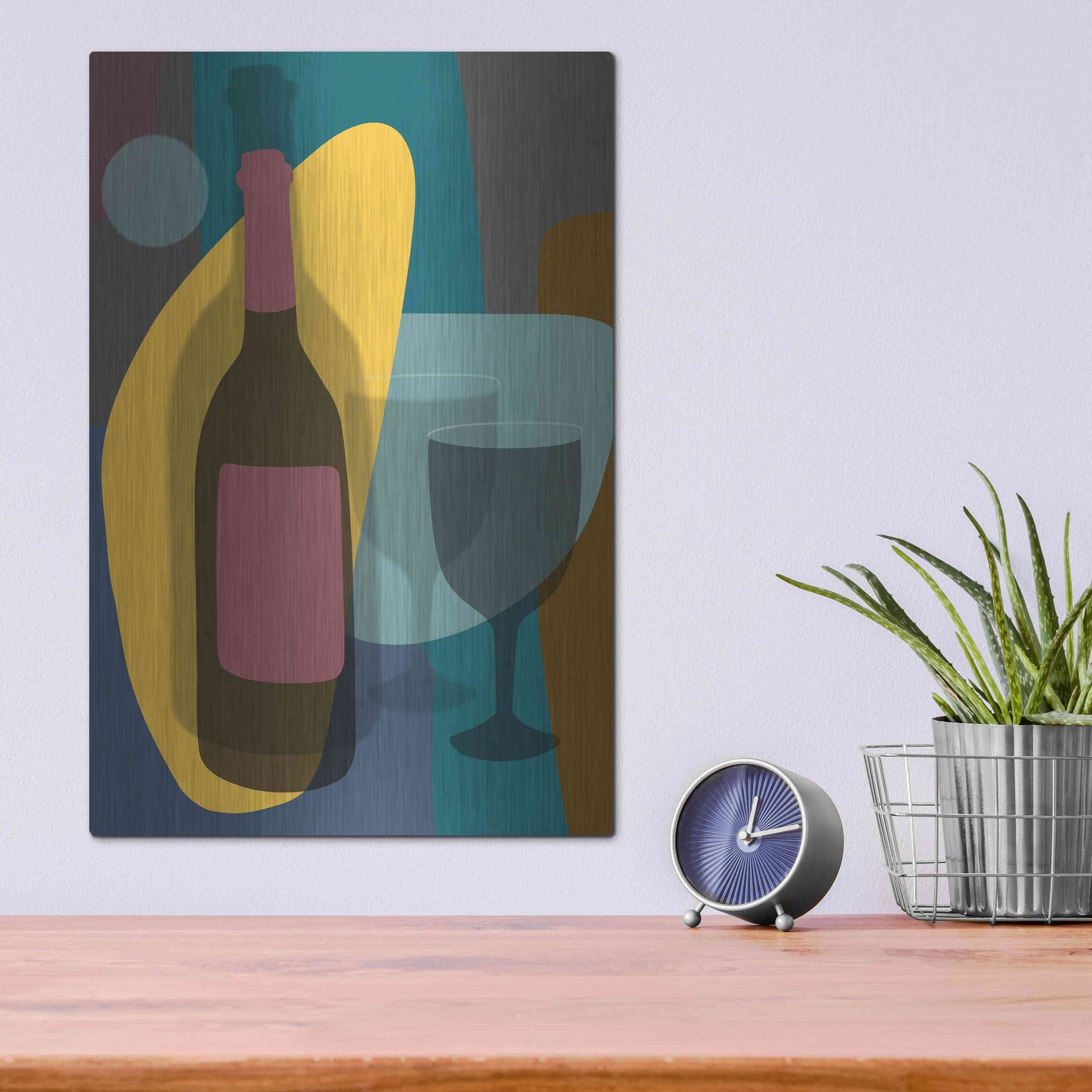 Luxe Metal Art 'Five O'Clock' by Ayse, Metal Wall Art,12x16