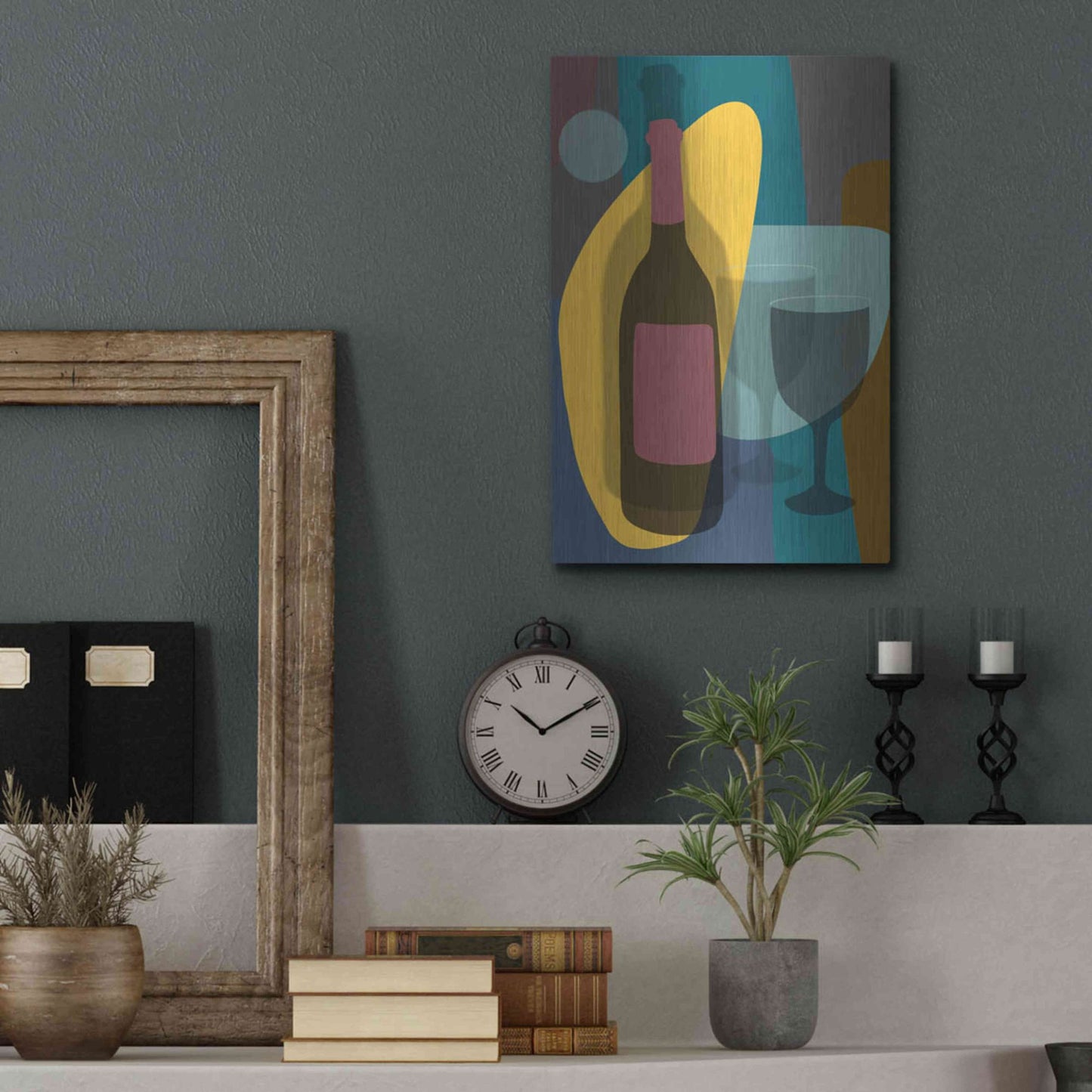 Luxe Metal Art 'Five O'Clock' by Ayse, Metal Wall Art,12x16