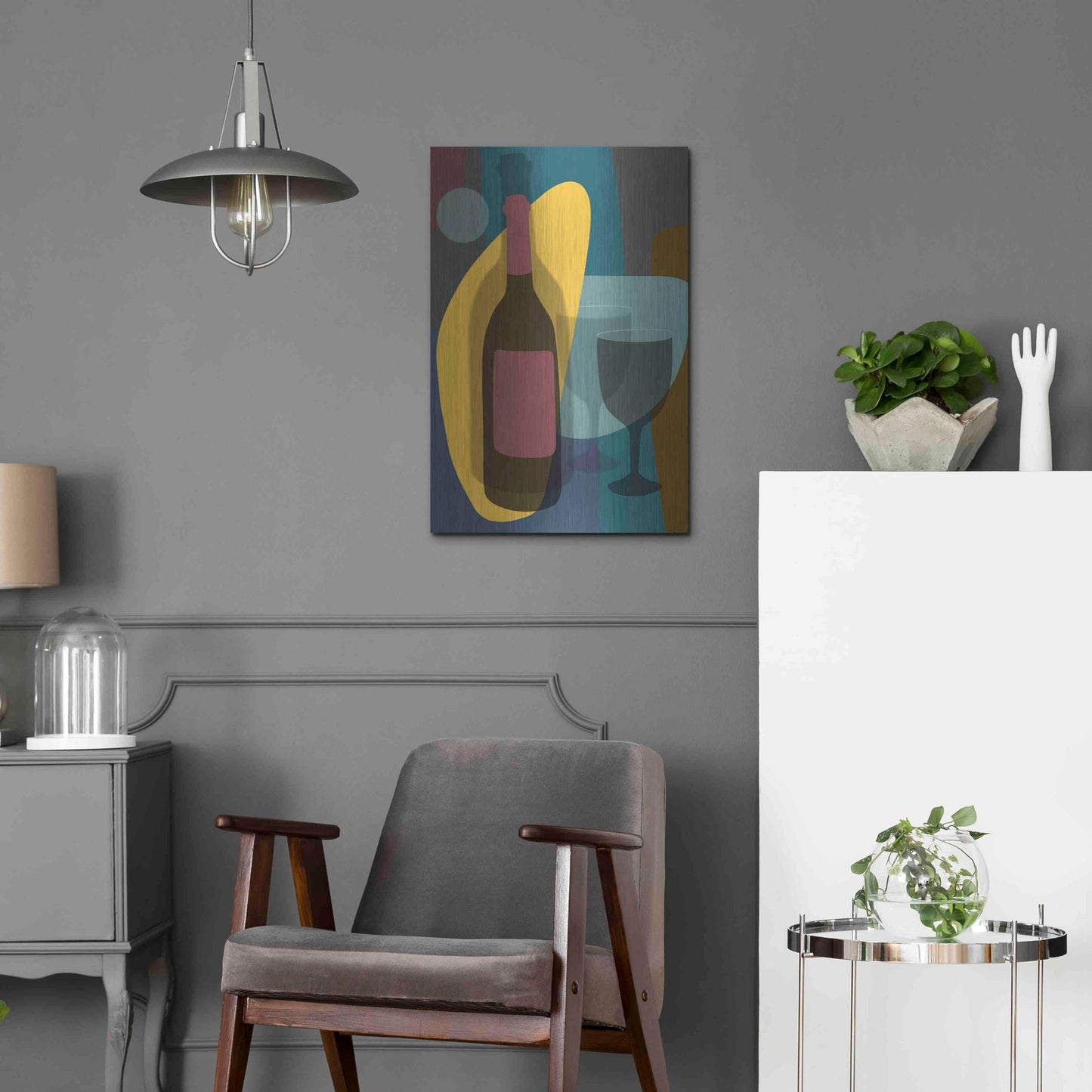 Luxe Metal Art 'Five O'Clock' by Ayse, Metal Wall Art,16x24