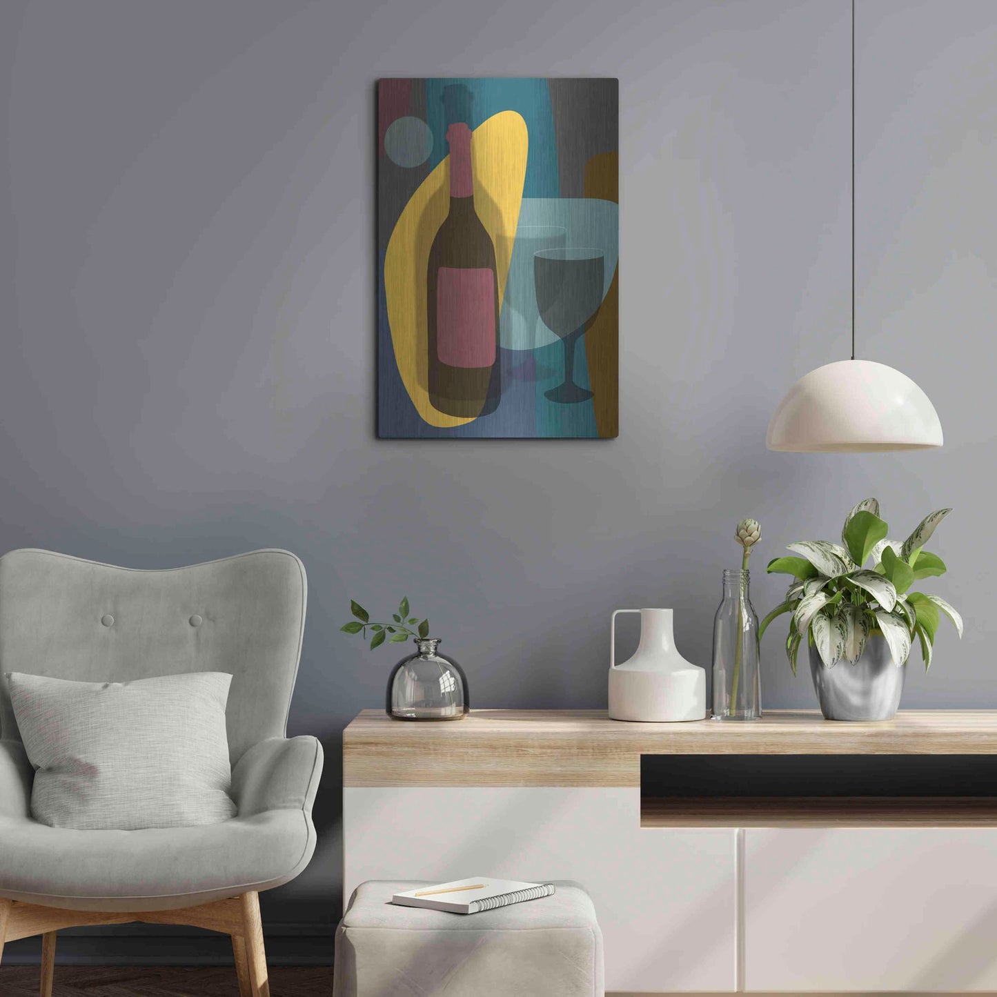 Luxe Metal Art 'Five O'Clock' by Ayse, Metal Wall Art,16x24