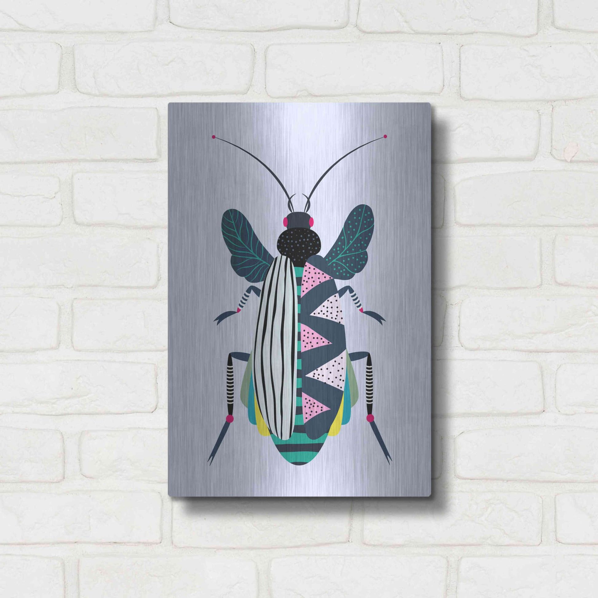Luxe Metal Art 'Beetle' by Ayse, Metal Wall Art,12x16