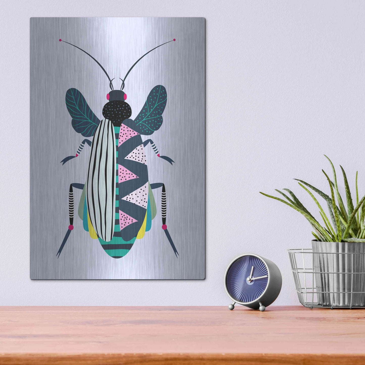 Luxe Metal Art 'Beetle' by Ayse, Metal Wall Art,12x16
