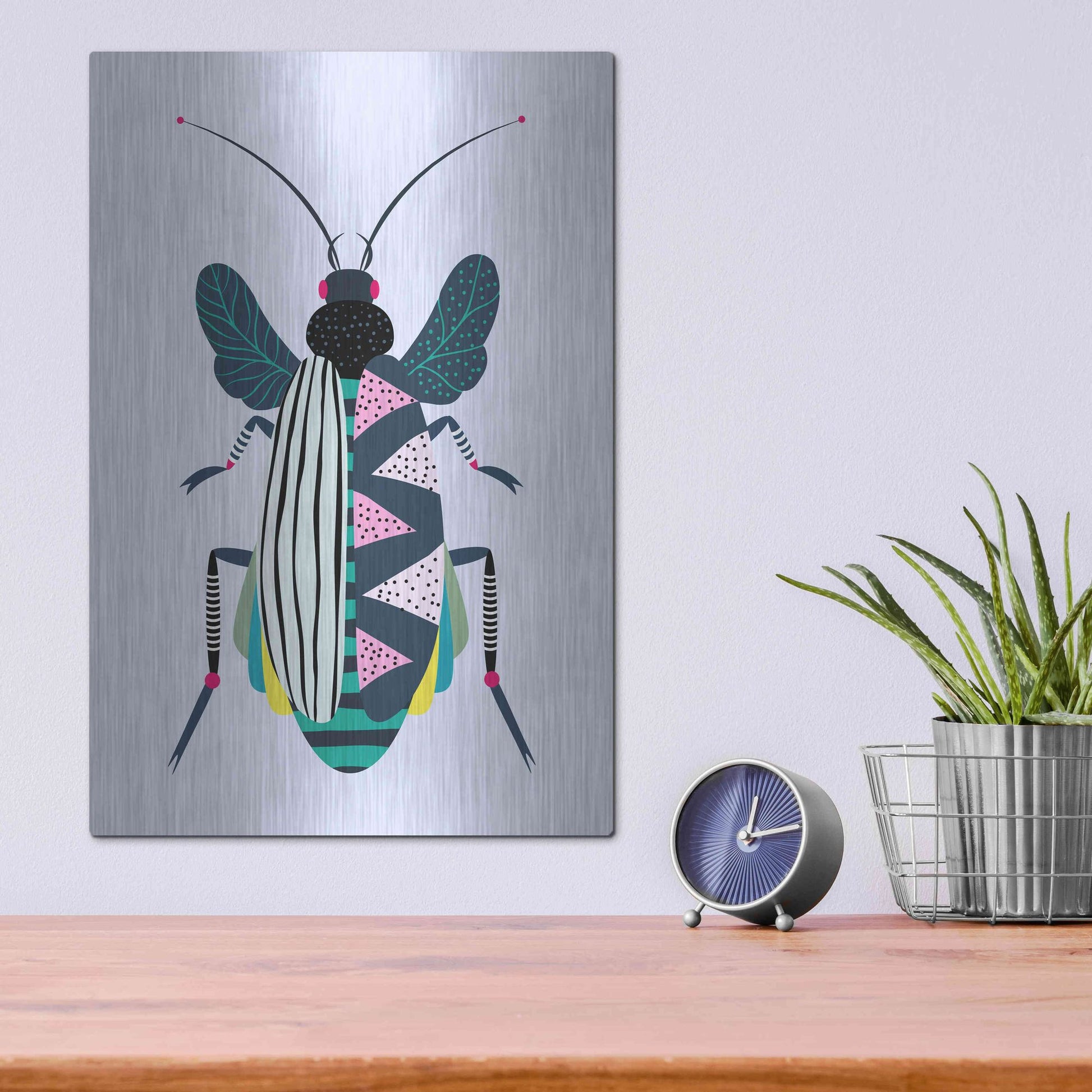 Luxe Metal Art 'Beetle' by Ayse, Metal Wall Art,12x16