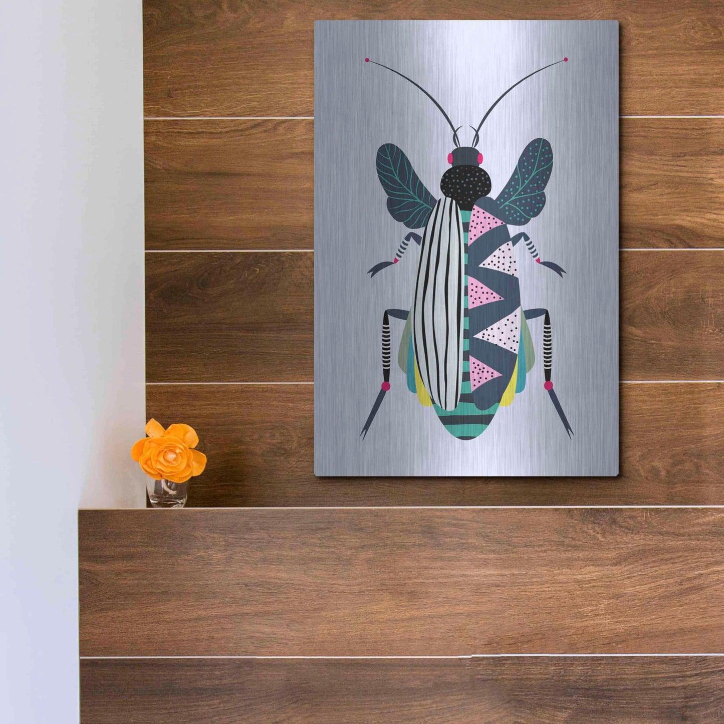 Luxe Metal Art 'Beetle' by Ayse, Metal Wall Art,12x16