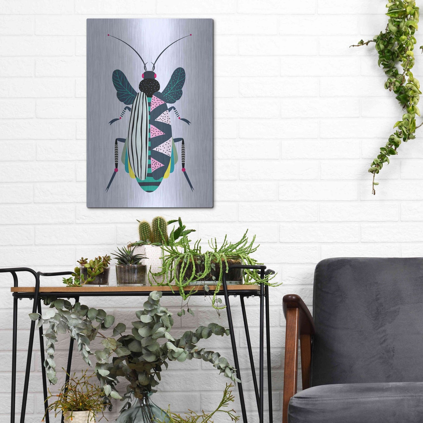Luxe Metal Art 'Beetle' by Ayse, Metal Wall Art,12x16