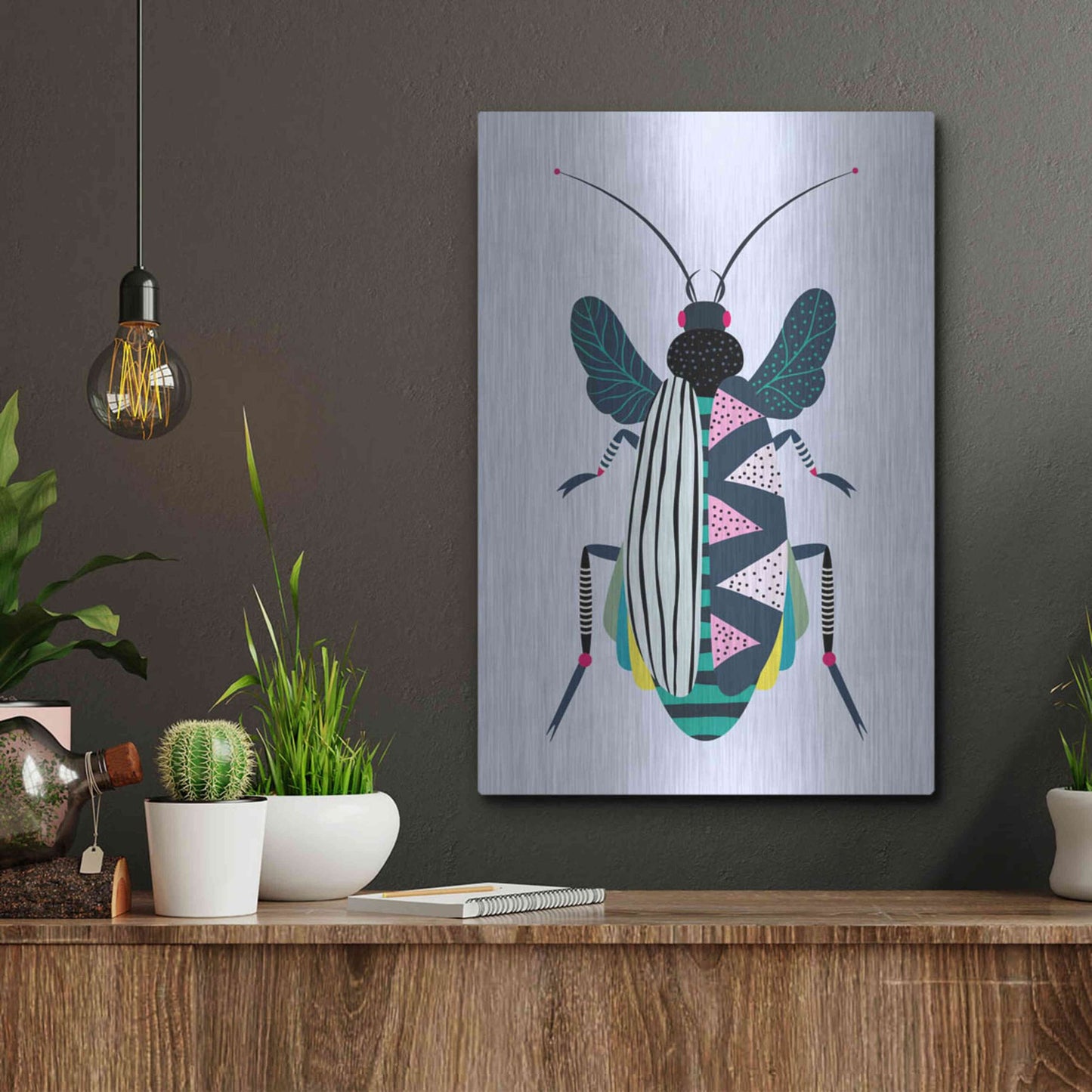 Luxe Metal Art 'Beetle' by Ayse, Metal Wall Art,12x16