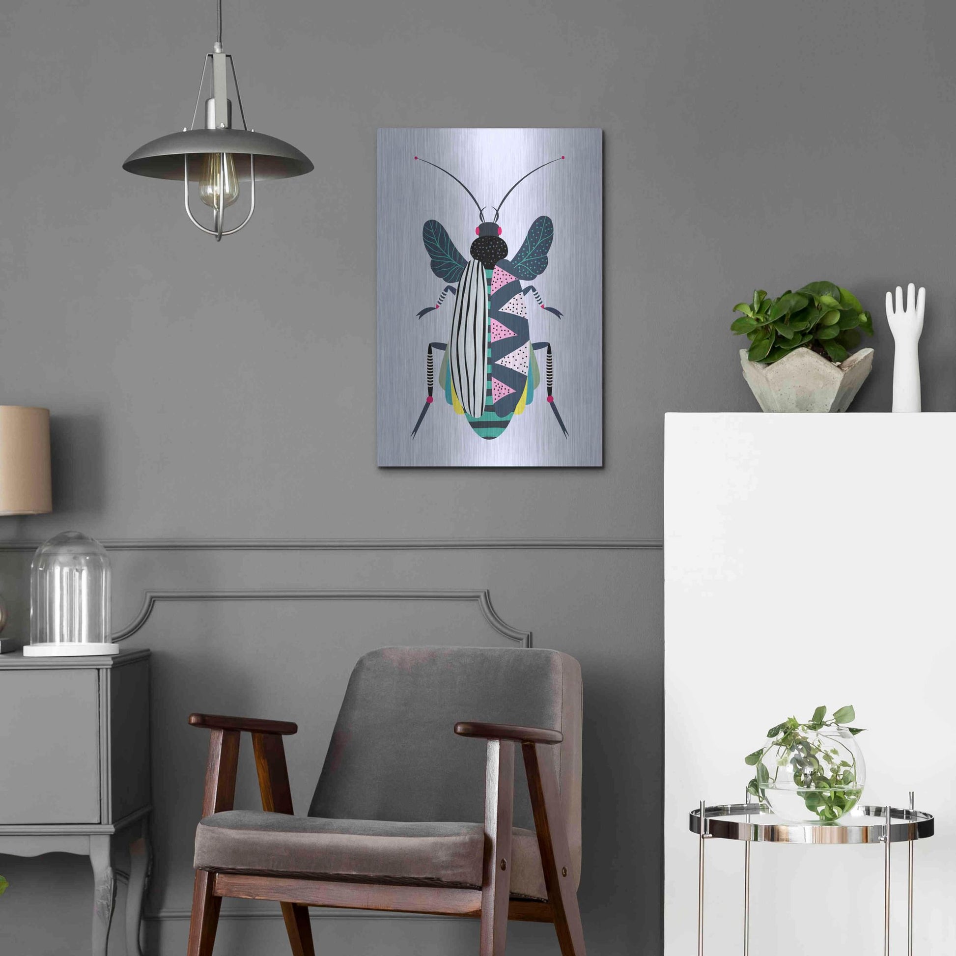 Luxe Metal Art 'Beetle' by Ayse, Metal Wall Art,16x24