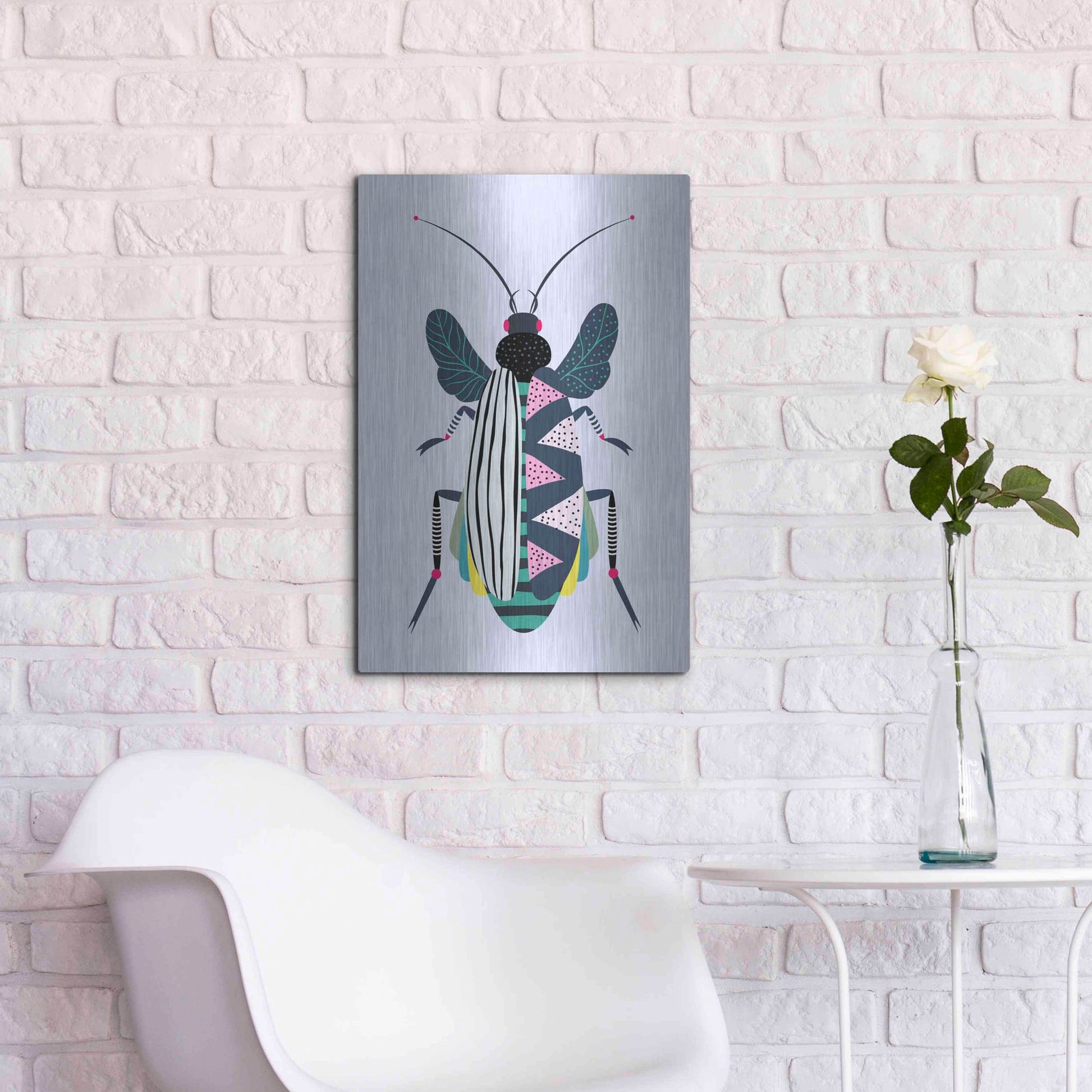 Luxe Metal Art 'Beetle' by Ayse, Metal Wall Art,16x24