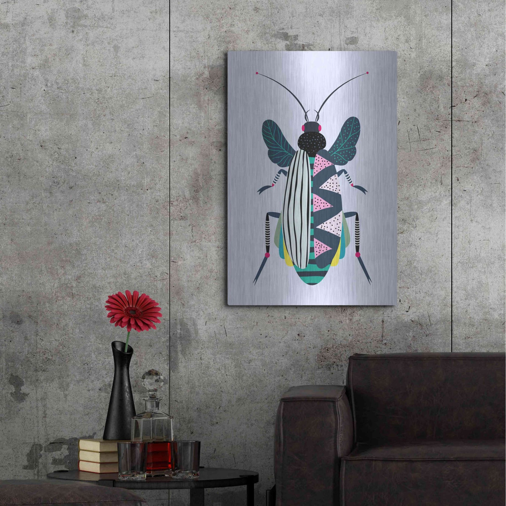 Luxe Metal Art 'Beetle' by Ayse, Metal Wall Art,24x36