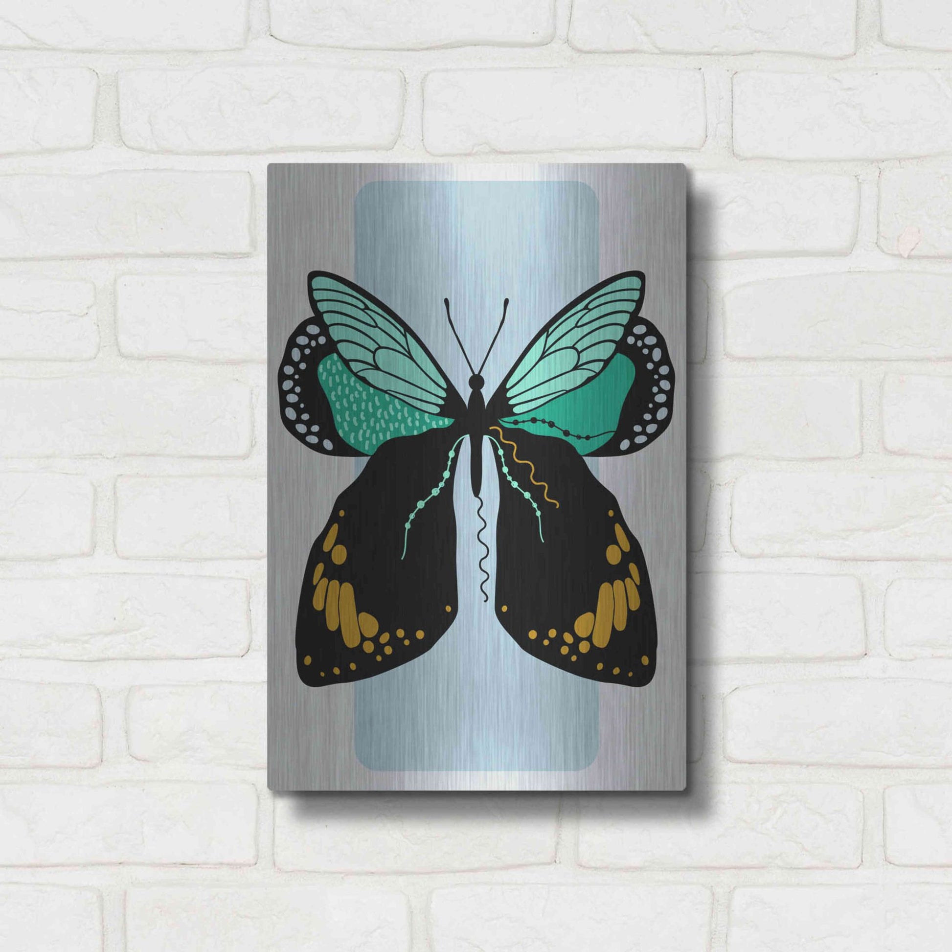Luxe Metal Art 'Butterfly' by Ayse, Metal Wall Art,12x16
