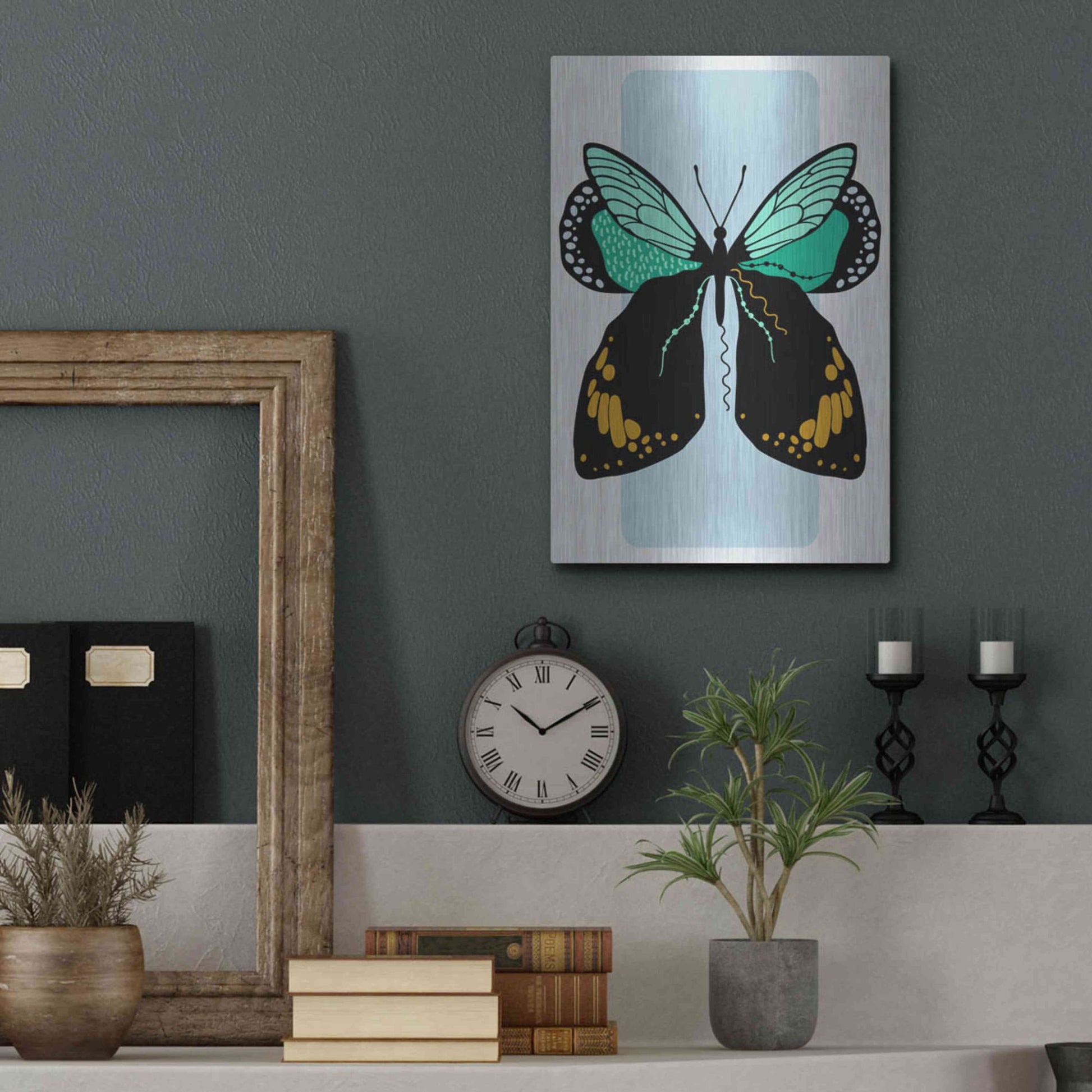 Luxe Metal Art 'Butterfly' by Ayse, Metal Wall Art,12x16