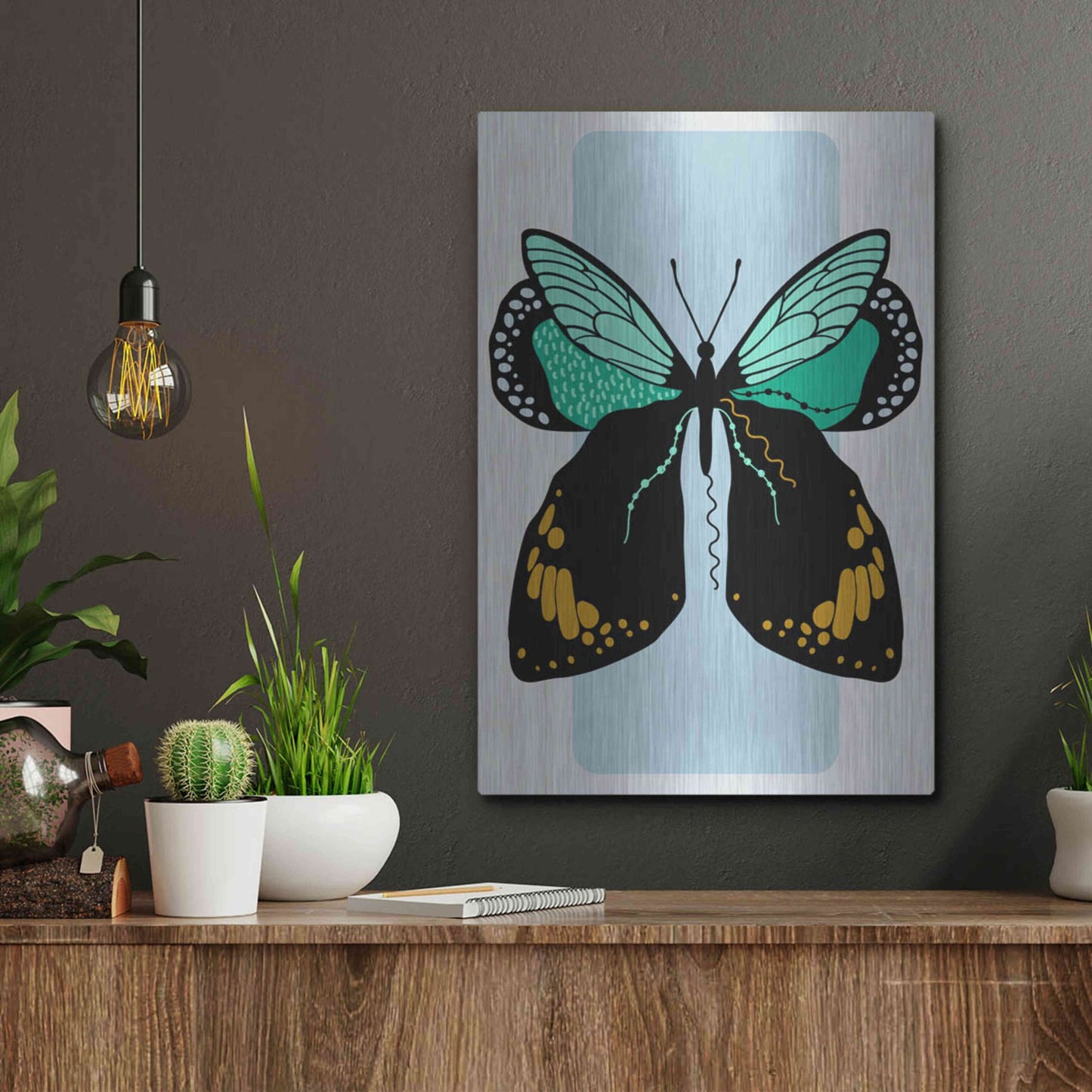 Luxe Metal Art 'Butterfly' by Ayse, Metal Wall Art,12x16