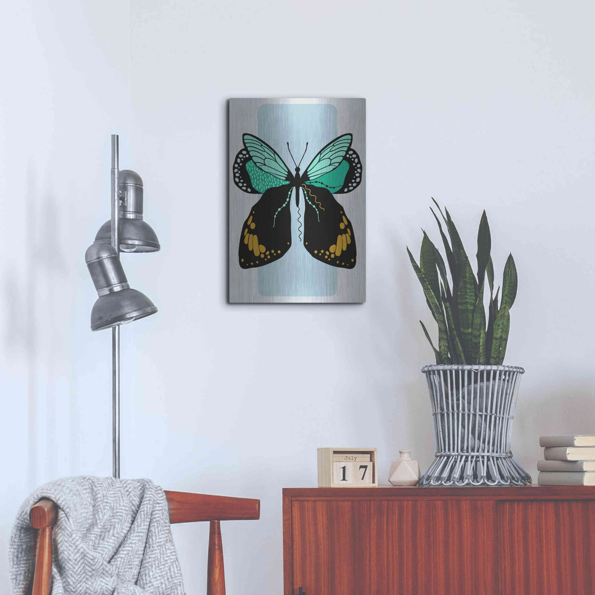 'Butterfly' by Ayse – Metal Wall Art, 16x24 room view