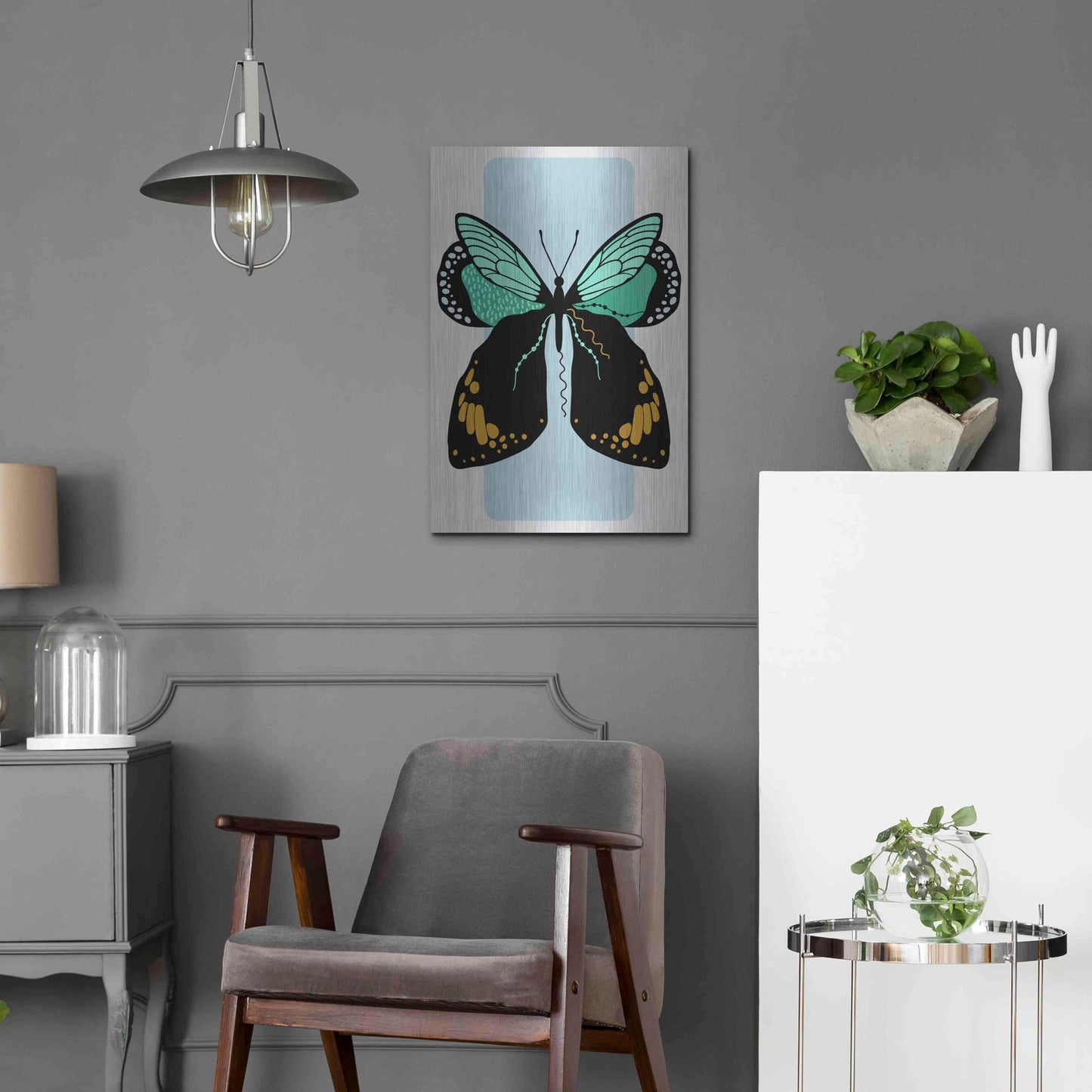 Luxe Metal Art 'Butterfly' by Ayse, Metal Wall Art,16x24