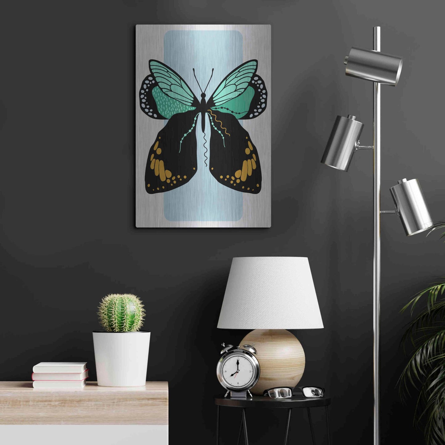 Luxe Metal Art 'Butterfly' by Ayse, Metal Wall Art,16x24