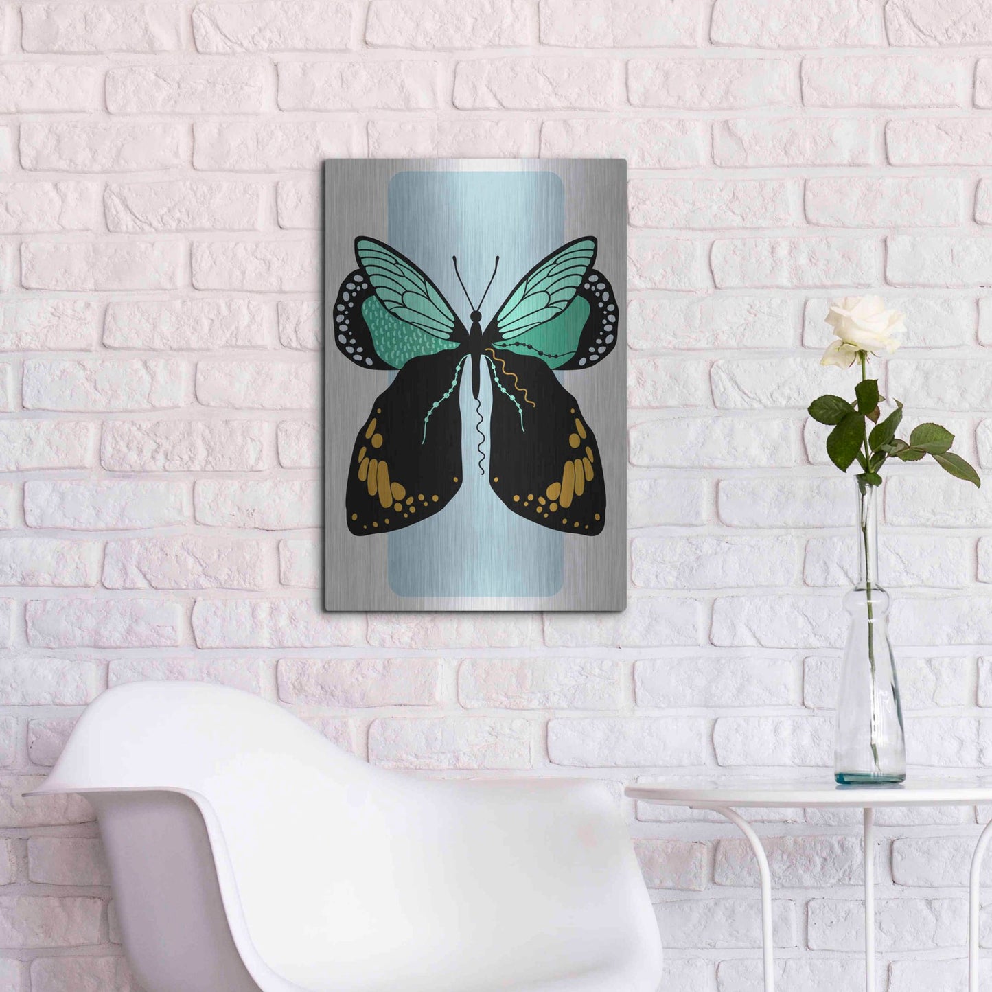 Luxe Metal Art 'Butterfly' by Ayse, Metal Wall Art,16x24
